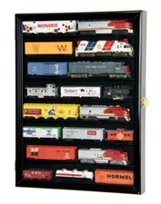 Small HO Scale Train Model Trains Locomotive Engine Display Case Cabinet - Locks