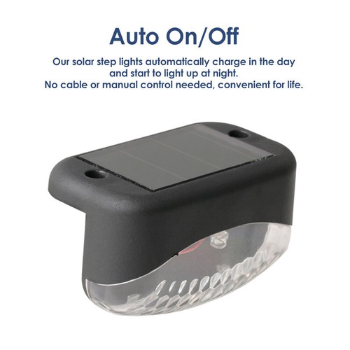 4Pcs Outdoor Solar LED Multicolor Lights Garden Deck Stairs Fence Path Lighting - Bild 11 von 13