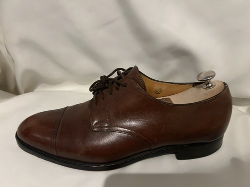 John Lobb Deran Brown Calf Cap Toe Derby Leathe Size 8E - Picture 4 of 12