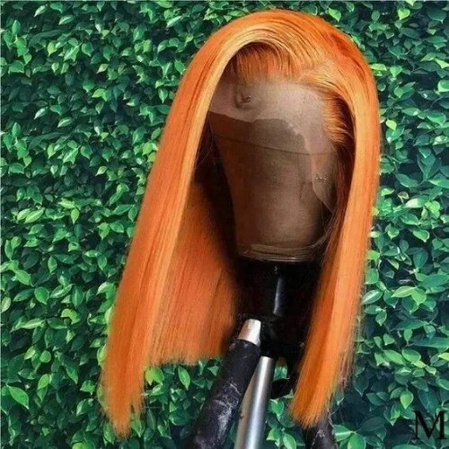 Rosa Bob Perücken blond rosa glatt Lace Front Echthaarperücke Lace vorgezupft - Bild 7 von 21