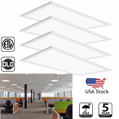 2x4 FT LED Flat Panel Troffer Light, 4 Pack 75 Watts 8400LM Drop Ceiling Lights