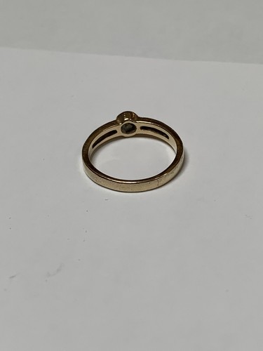 Natural Blue Diamond Solitaire Two Tone Solid 14K Gold Ring Wedding - Picture 12 of 12