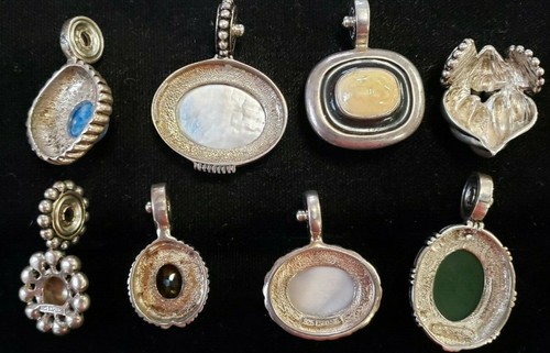 Stocko, Espo sterling Silver Snap Necklace and bracelet set with gemstone charm - 第 7/12 張圖片