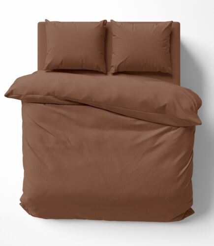 Uni Bettwäsche 200x220 cm braun schoko Doppelbett Einfarbig Renforce Baumwolle - Bild 1 von 6