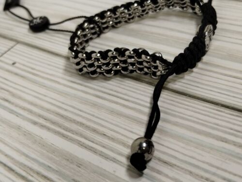 Bracciale donna regolabile Joseph Nogucci cordino nero tono argento Kismet nuovo con etichetta NUOVO - Foto 3 di 6