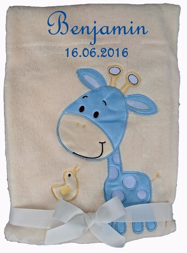GROSSE AUSWAHL Babydecke mit Namen bestickt + BABYSOCKEN Baby Taufe Geburt - Bild 12 von 15