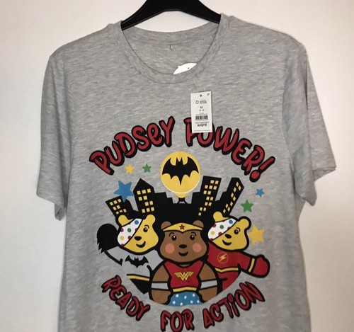 Pudsey Power Bear Grey T-Shirt Justice League Children In Need Size 12-14 NEW - Picture 4 of 6
