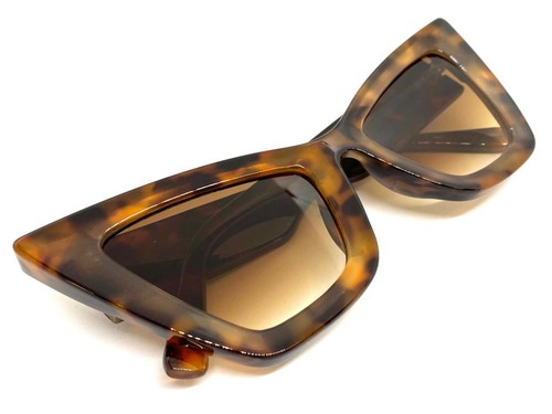 OVERSIZE Exaggerated Classy Elegant Retro Cat Eye Style SUNGLASSES Leopard Frame - Picture 5 of 6