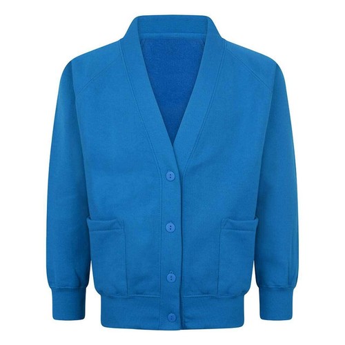 Girls School Uniform Sweatshirt Cardigan With 2 Front Pockets UK 2-16 Years - Picture 17 of 21