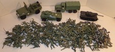 165 Tim-Mee Toys Playset US Army Toy Soldier Figures Jeep Tank Truck Lot