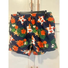 Houston Astros MLB Men’s swim short Hawaiian navy summer beach Large 