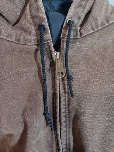 Giacca Carhartt vintage JQ282 arenaria marrone anatra con cappuccio uomo taglia 3XL - Foto 4 di 15