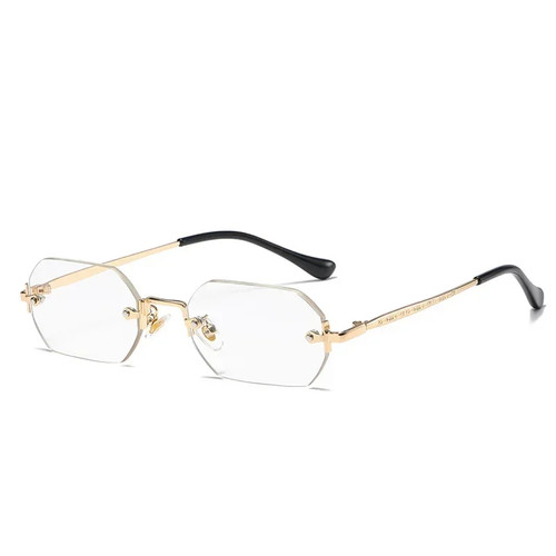 Gafas de sol vintage de polígono sin montura para mujeres hombres marca de lujo diseñador populares - Imagen 10 de 16