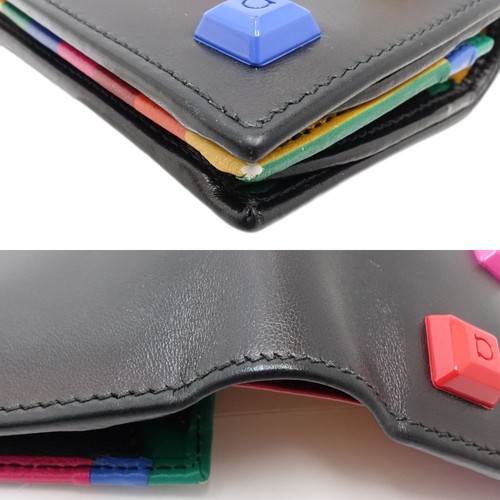 Salvatore Ferragamo Cartera Compacta Multi-stud JP-22-D570 Cuero Negro /181242 - Imagen 4 de 9