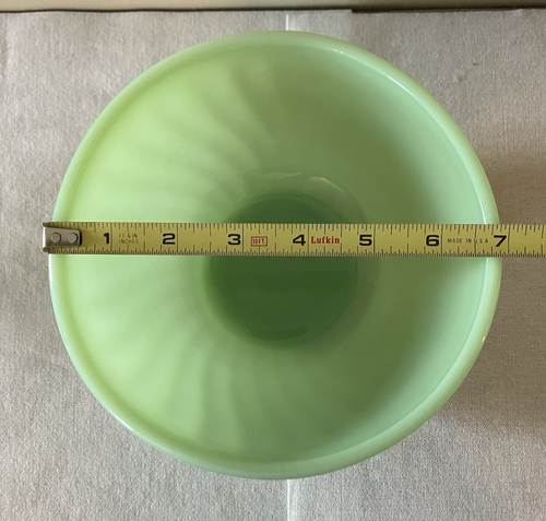 3er Set - Fire King Ofengeschirr Jadeitgrün Wirbel Nesting Schüsseln - 6", 7", 9" - Bild 11 von 16