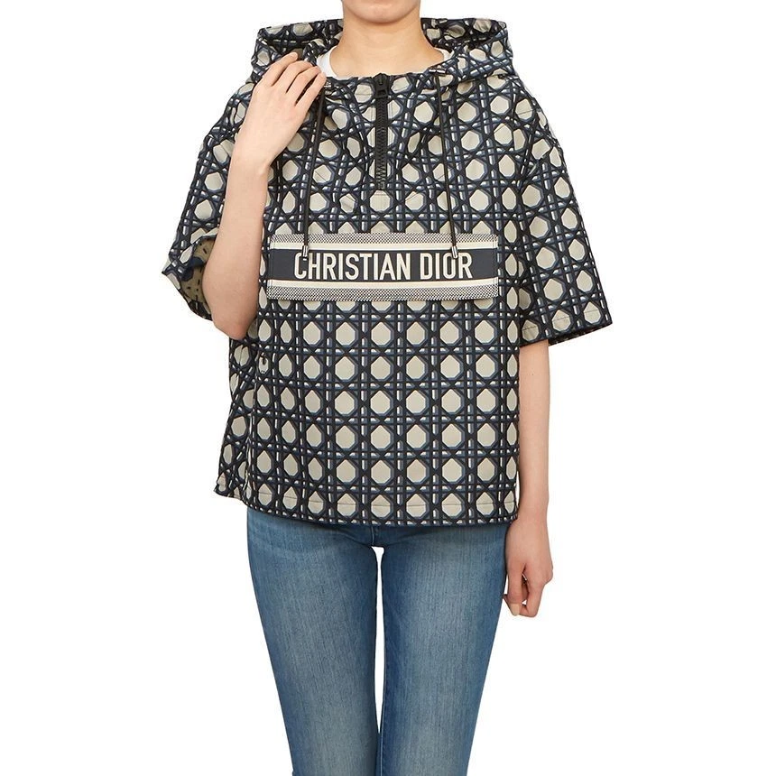 Dior Christian Macrocana Giacca donna con cappuccio manica corta Anorak 417C19A2378 5856