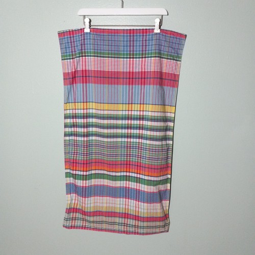 Ralph Lauren King Pillowcase Single - Plaid Pink Blue Orange Preppy Home VGUC - Picture 5 of 6