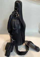 LEATHER CADDY O WINE CARRIER TOTE WITH ACCESSORIES 