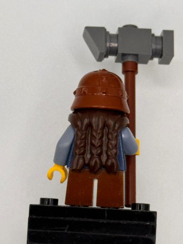 LEGO Castle Fantasy Era Dwarf with reddish brown helmet minifigure (cas355a) - Picture 2 of 2