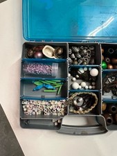 Mixed Jewelry Making Beads  Findings Craft Lot in Organizer Box