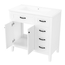 Modern 36" Bathroom Vanity Set with Sink, Painted Solid Wood Frame, Ample