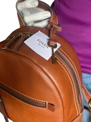 Fossil Megan Small Backpack Medium Brown Pebble Leather Bag