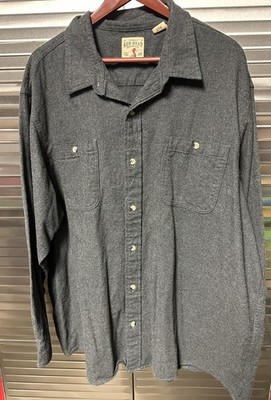 Redhead Brand Co. Men s 3XL Long Sleeve Button Down Grey 100% Cotton Flannel