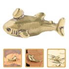  2 Stück Vintage Massiv Messing Hai Figur Miniatur Tier Skulptur für