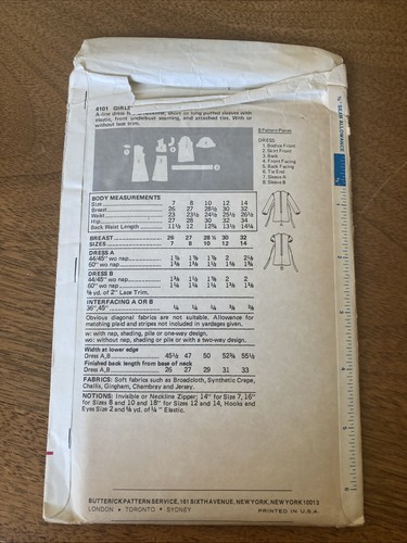 Lot Of Six Vintage Sewing Patterns Girls Size 14 Butterick Simplicity - Bild 3 von 13