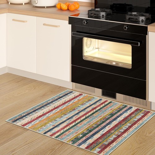 2X3 Small Washable Area Rug for Entryway, Boho Non-Slip Indoor Kitchen Rugs - Picture 3 of 9