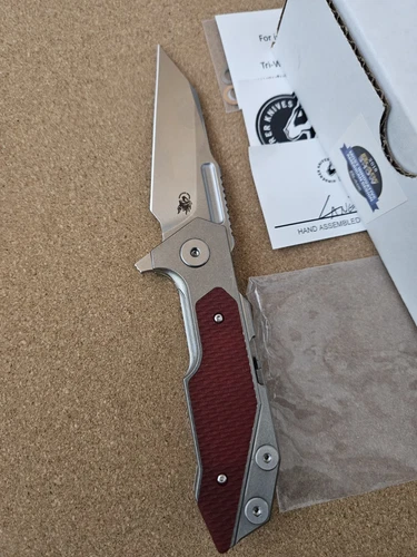 Hinderer Full Track Stonewashed Titanium Red G-10 Wharncliffe S45VN **uncut**