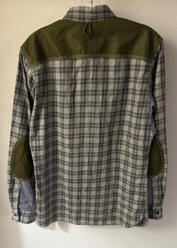 Junya Watanabe MAN Comme des Garcons button Shirt elbow patch Men's SMALL plaid - Picture 7 of 11