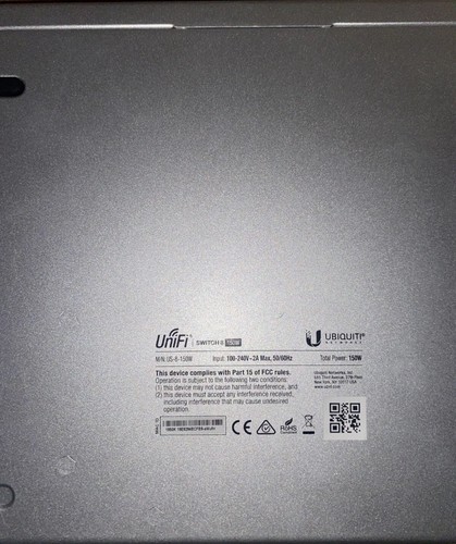 Ubiquiti UniFi Switch US-8-150W, 8 Ports, PoE+, 150W, Géré, NP 450 EUR - Zdjęcie 2 z 3