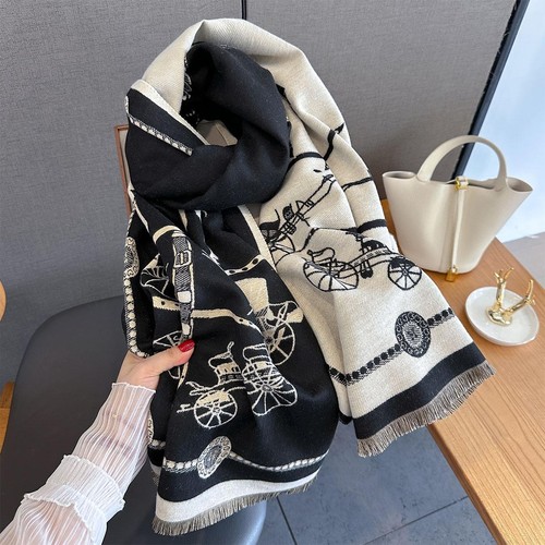 Herbst Winter Pashmina Elegant Pferde Print Schal Halstuch Damen Luxus Kaschmir Narbe - Bild 12 von 29