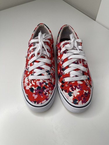 Keds Damen-Sneaker mit Blumenmuster – Größe 8,5 – rote Canvas-Schnürschuhe – Dream Foam - Bild 1 von 11