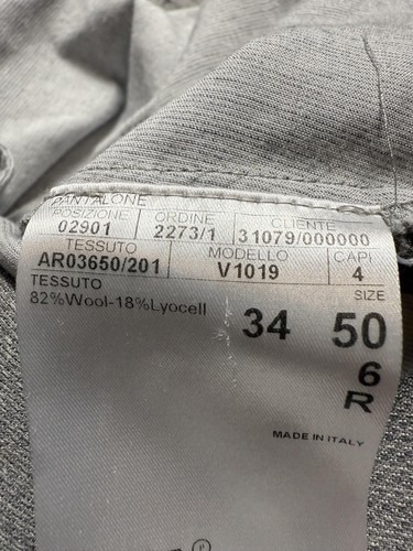 Canali Dress Pants Mens 34 Gray Impeccabile Regular Fit Wool Blend Made Italy - Picture 7 of 13