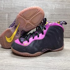 Nike Little Posite One Basketball Sneakers Black Purple Youth Size 1Y DQ6212-500