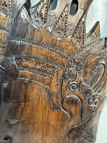 Vintage Wood Carved Face Wall Hangings - Picture 4 of 5