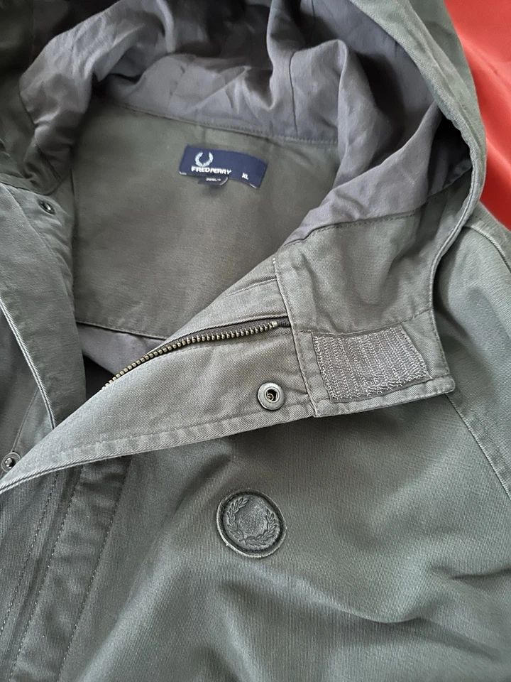 Vintage Fred Perry Parka Jacket XL ~ Charcoal Grey ~ Ben Sherman Oasis Casual - Image 2 of 4