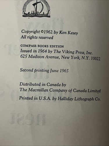 One Flew Over the Cuckoo's Nest by Ken Kesey 1965 Classic Viking Compass Book SC - Picture 8 of 12