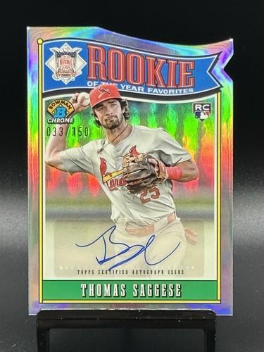 THOMAS SAGGESE 2025 Bowman Chrome Rookie of the Year Favorites Autograph #/150