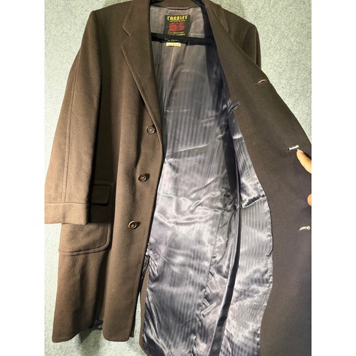 Cardiff Imported Cashmere Wool Blend Overcoat Mens L Vintage Luxury Old Money - Picture 4 of 11