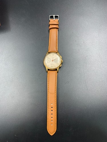 1960's Vintage Dulcia Swiss Chronograph Watch Men 17J Antimagnetic 36mm Art deco - Imagen 9 de 24