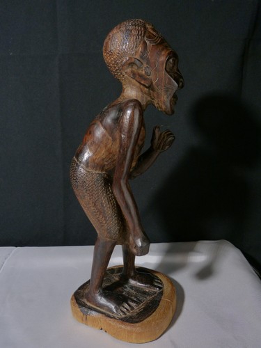Sculpture statue africaine en bois d'ébène homme africain afrique 20 siècle - Picture 9 of 20