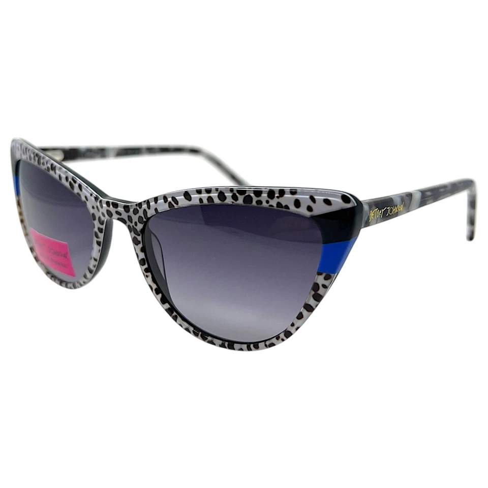 BETSEY JOHNSON - TUTTI FRUTTI WHT 54/18/140 WHITE SPOT NEW Authentic SUNGLASSES - Image 2 of 2