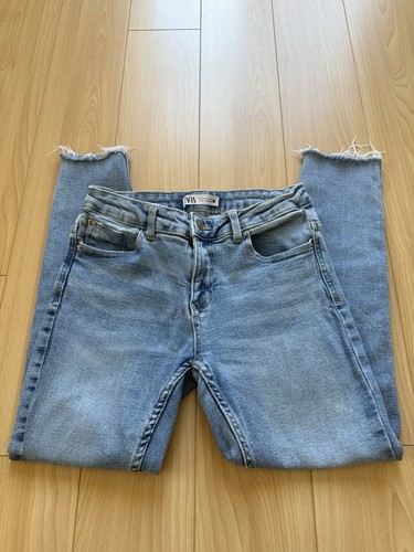 ZARA blaue Stretch Jeans Medium Wash Distressed | 5 Pocket | Gr. 6 | 25 Schrittlänge - Bild 3 von 6