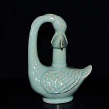 Nice Chinese Art Handmade Painting RuKiln Porcelain Goose