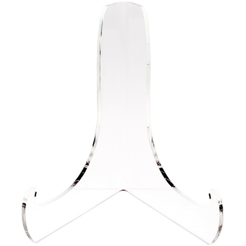 Caballete angular acrílico transparente Plymor con repisas de soporte profundo, 7,5" H x 7" W x 5,75" D - Imagen 2 de 2