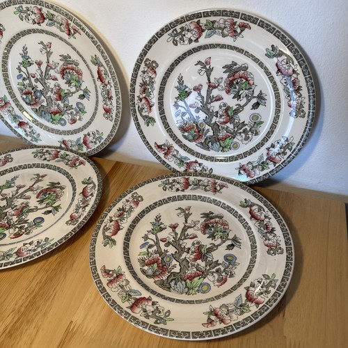 4x Four Johnson Brothers Indian Tree Ironstone Plates 22.5cm Diameter GC - Picture 2 of 7