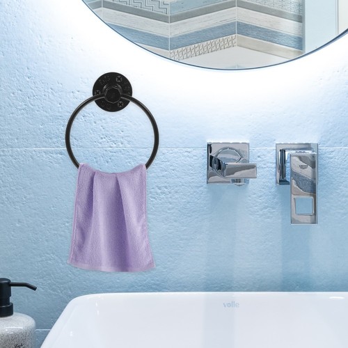 Vintage Hand Towel Bar Rack Wall Mounted Towel Holder Industrial Towel Ring - Picture 15 of 16